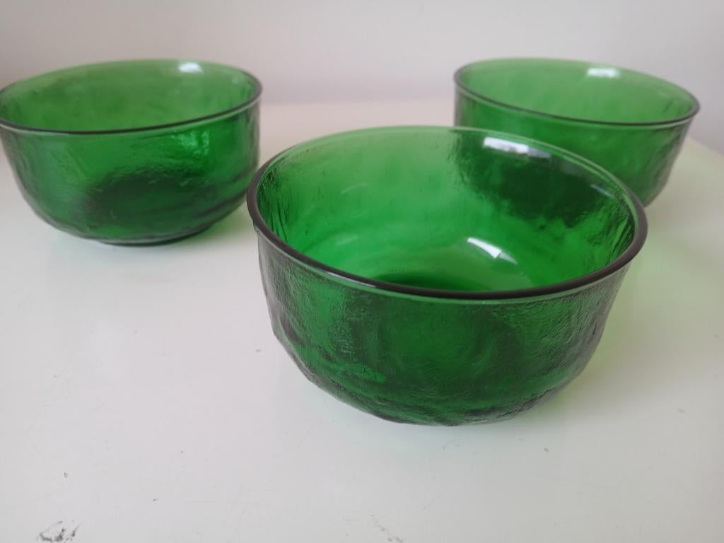 Vintage Arcoroc Sierra schaaltjes groen, Ophalen of Verzenden