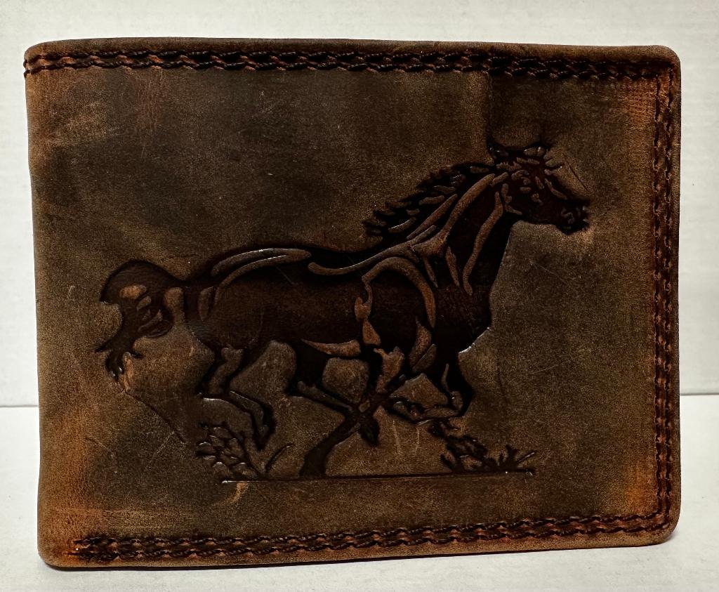 Paard horse portemonnee echt leer bruin portefeuille wallet