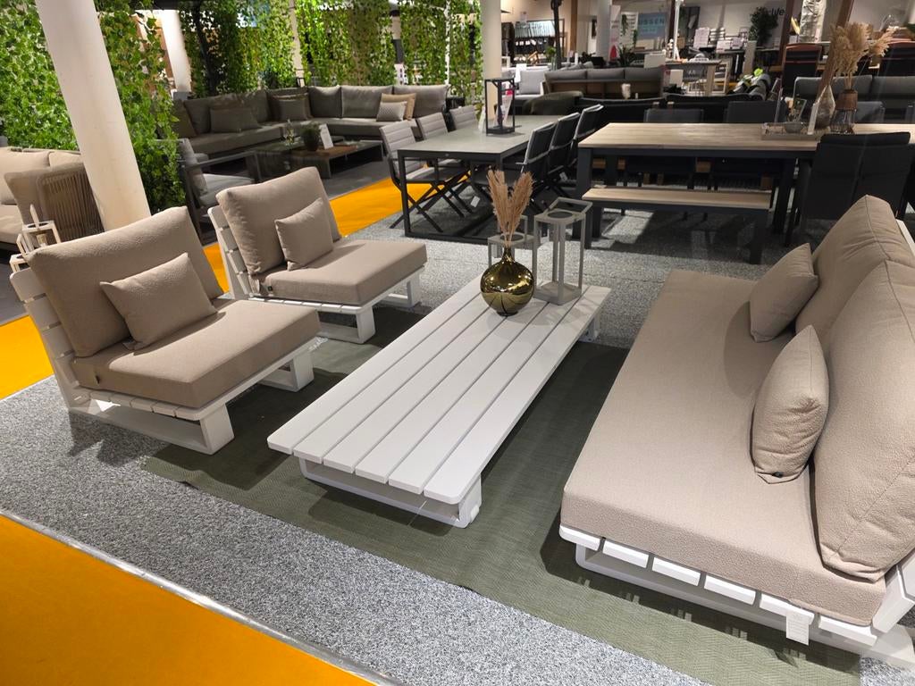Showmodellen Apeldoorn, Tuin en Terras, Tuinsets en Loungesets, Ophalen, 5 zitplaatsen, Bank, Aluminium