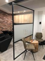 Stalen wand met glas, gepoedercoat, als room divider, Ophalen, Zo goed als nieuw