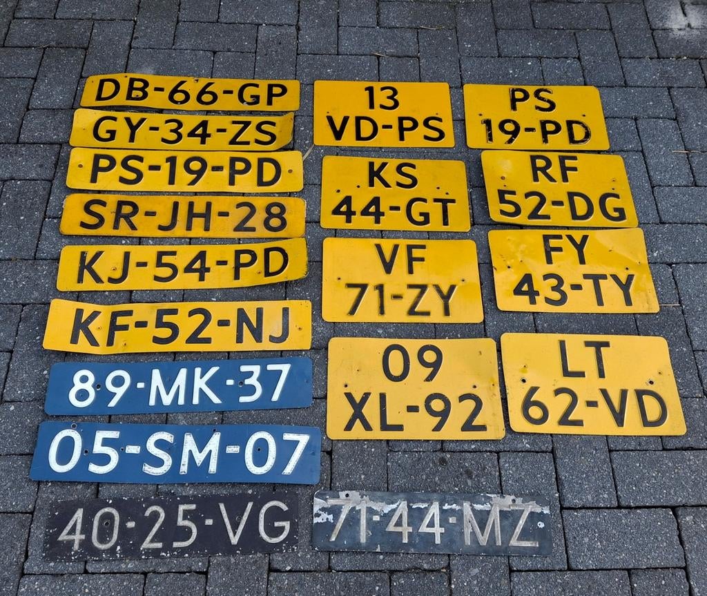 Lotje oude Nederlandse kentekenplaten / kenteken plaat, Ophalen of Verzenden, Gebruikt, Auto's