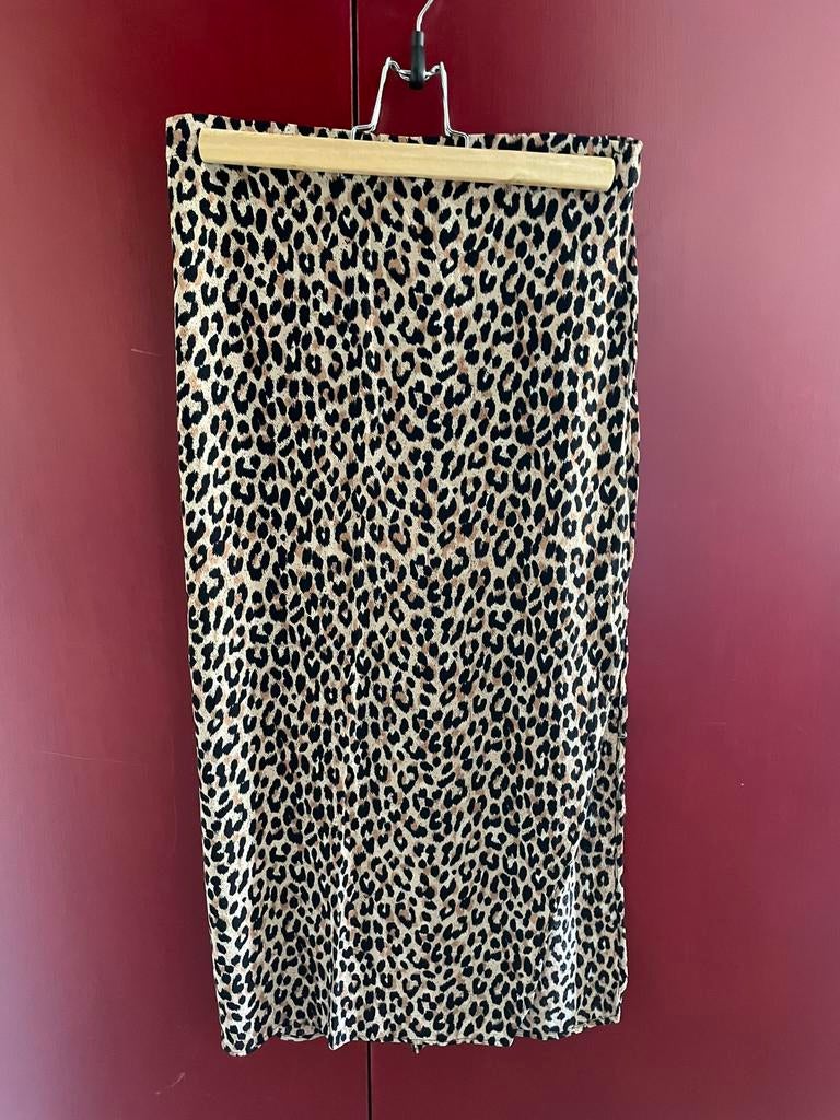 Panterprint rok Costes, Kleding | Dames, Rokken, Bruin, Ophalen of Verzenden, Zo goed als nieuw, Maat 36 (S)