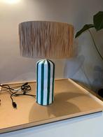 Kare Design Tafellamp met Groen-Wit Gestreept Voetstuk, Ophalen, Zo goed als nieuw, Overige materialen, 50 tot 75 cm