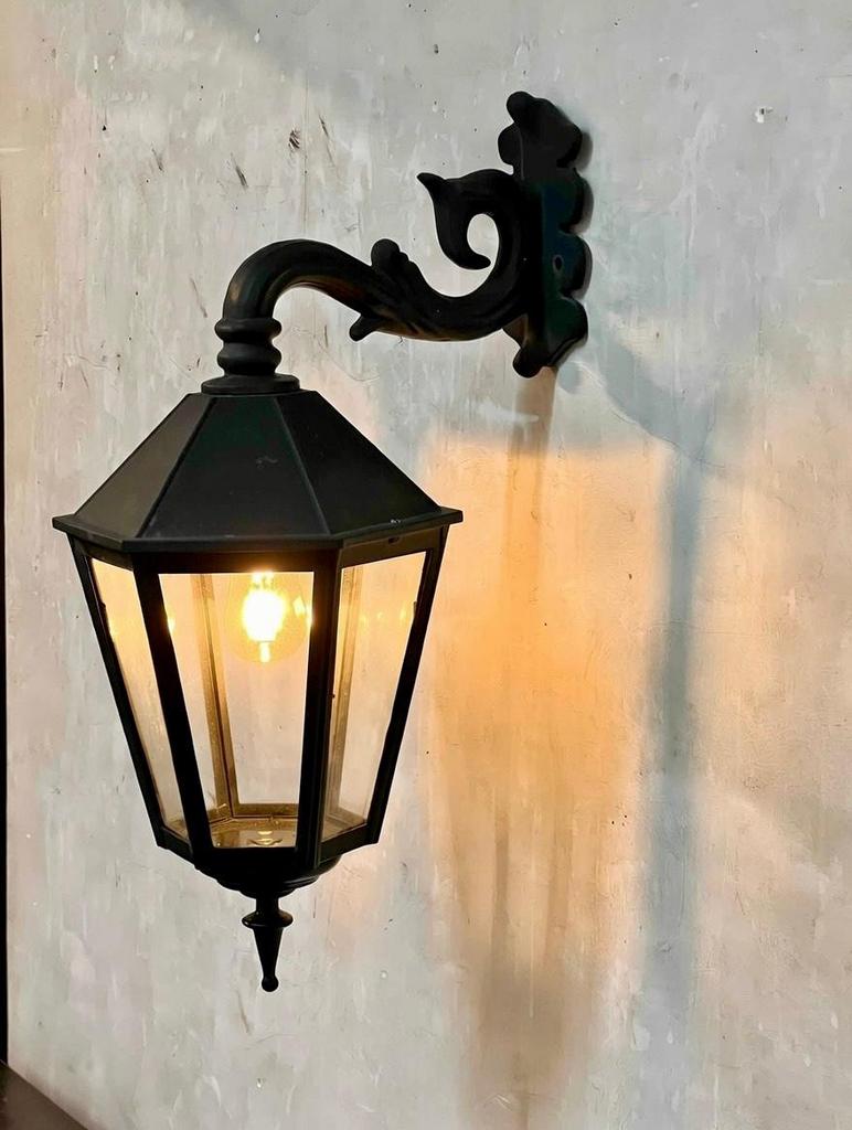 2x klassiek gietijzeren hanglampen voor buiten groen, Ophalen, Wandlamp, 50 tot 250 watt, Waterbestendig