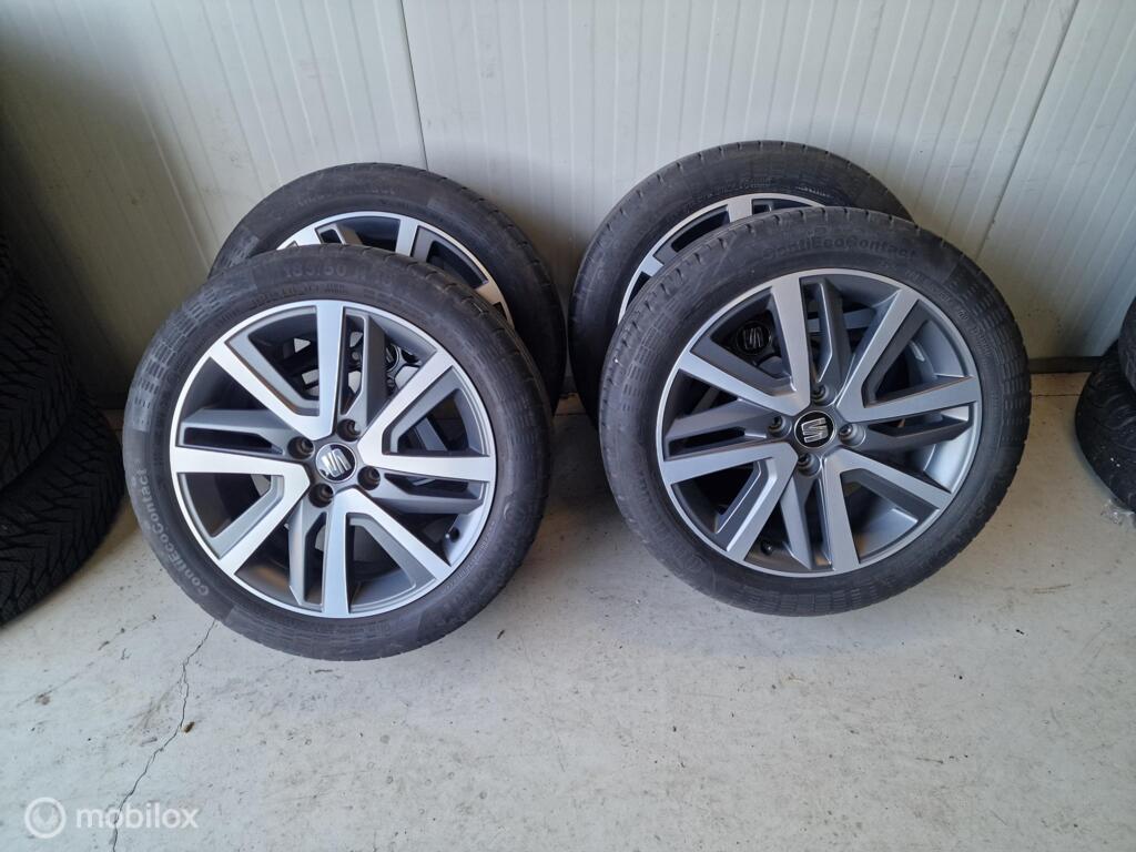 Originele Seat Mii FR velgen / 185-50-16 / zomerbanden, Gebruikt, Velg(en), 16 inch, Seat FR line