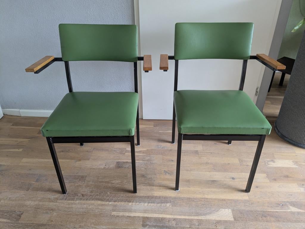 Stoelen, groen., Huis en Inrichting, Stoelen, Ophalen, Twee, Overige kleuren, Zo goed als nieuw