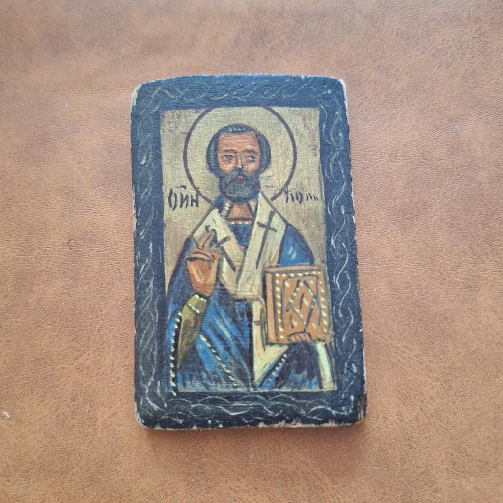 Antieke Russische Icoon van Heilige, Ophalen of Verzenden