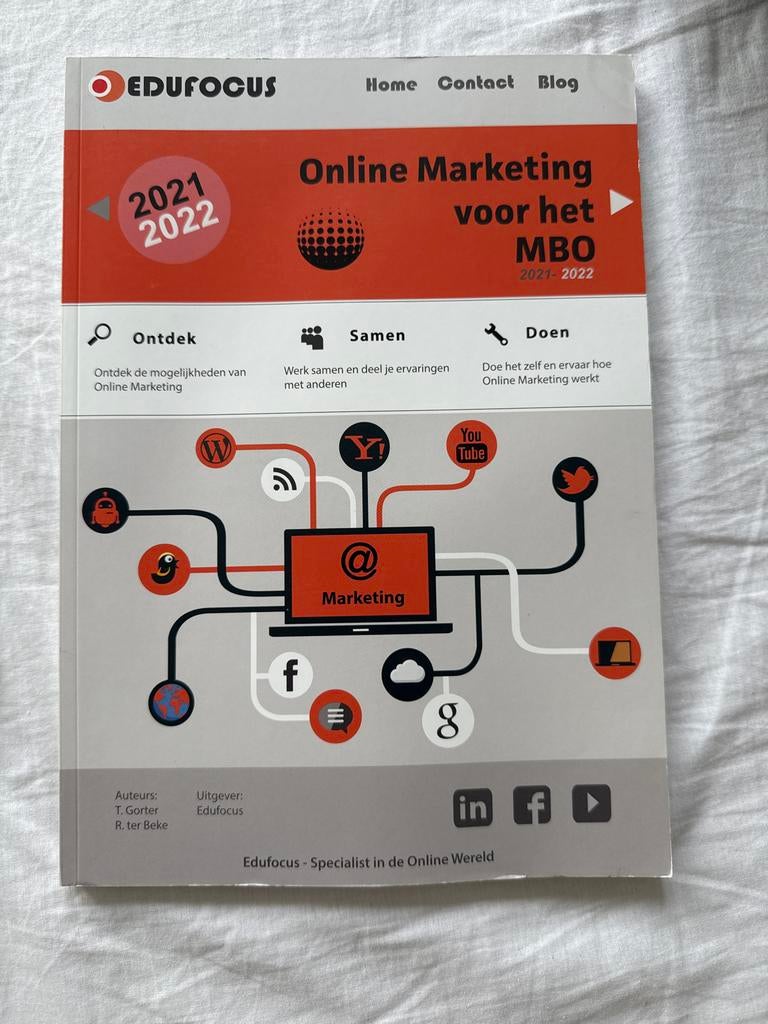 Online Marketing voor het MBO 2021-2022 - Edufocus, Boeken, Studieboeken en Cursussen, Ophalen of Verzenden, Gamma, Nieuw, MBO