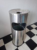 Metalen Afvalemmer met Asbak, Gebruikt, 50 tot 75 cm, Ophalen of Verzenden, Metaal