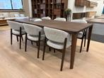 Unieke Eiken Eetkamerset – Design Tafel + 6 Stoelen - 220x95, Huis en Inrichting, Tafels | Eettafels, Ophalen, Eikenhout, 50 tot 100 cm