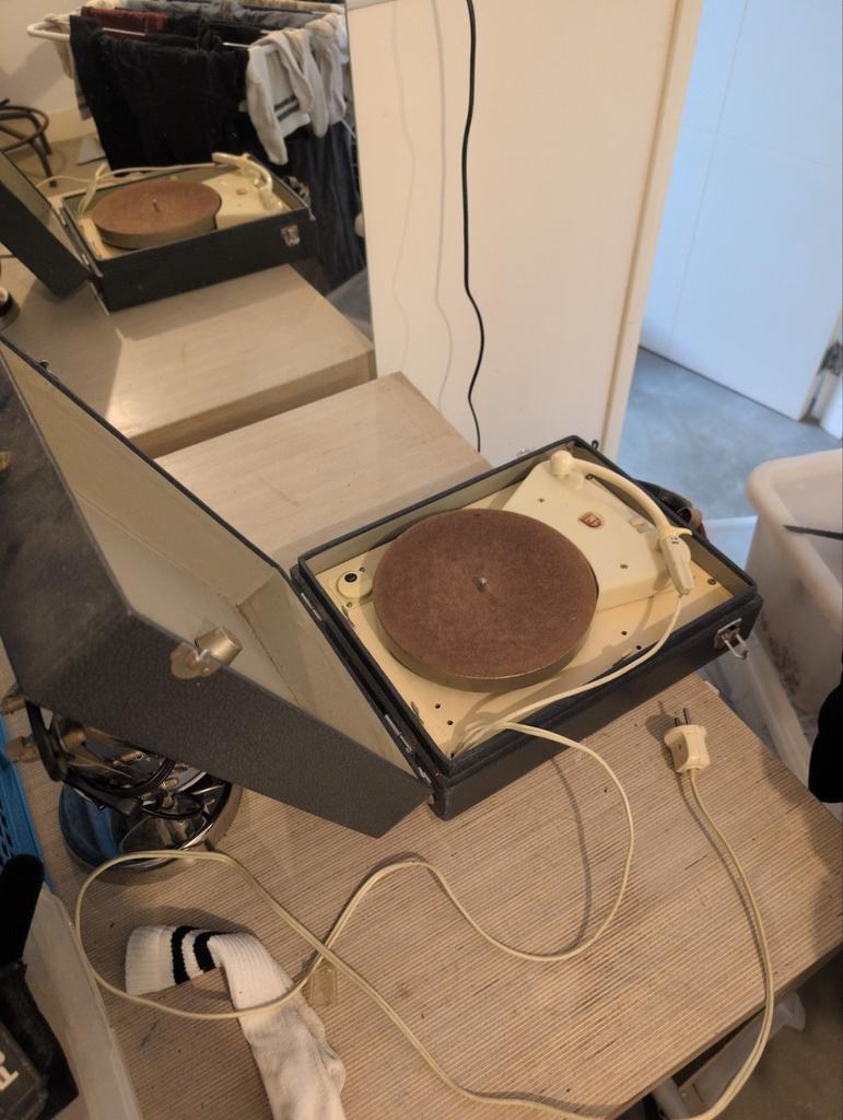 Vintage Philips platenspeler in koffer, Ophalen of Verzenden