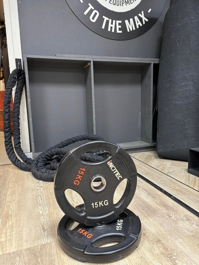 Professionele sportschool fitness schijven/plates met grip, Ophalen of Verzenden, Zo goed als nieuw, ., Info@fitnesstradingtothemax.nl