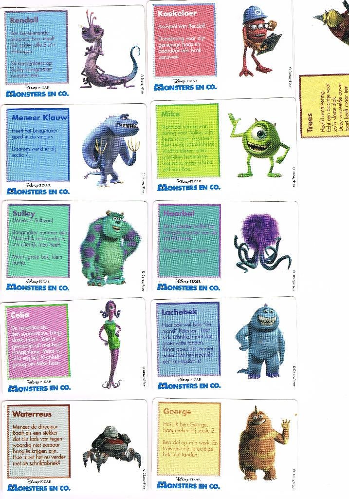 MONSTERS EN CO - KAARTJES, Verzamelen, Ophalen of Verzenden