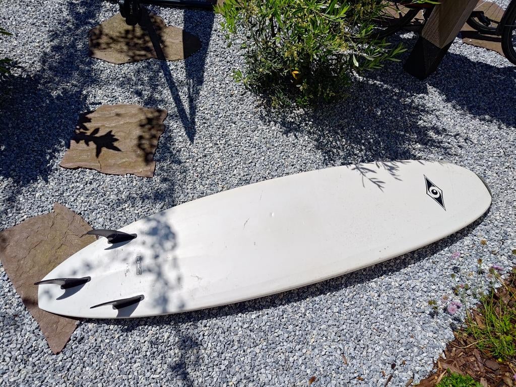 Bic Mini Malibu 7'3" Surfboard - Ideaal voor beginners, Watersport en Boten, Golfsurfen, Ophalen, Gebruikt, Funboard, Met vinnen