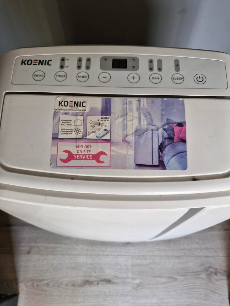 Mobiele airco Koenic KAC 3221 zo goed als nieuw, Witgoed en Apparatuur, Airco's, Zo goed als nieuw, Mobiele airco, Minder dan 60 m³