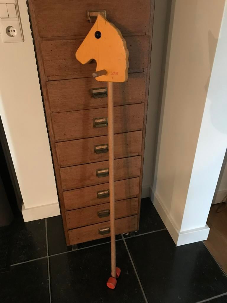 Origineel oud houten Steiff stokpaardje, Ophalen