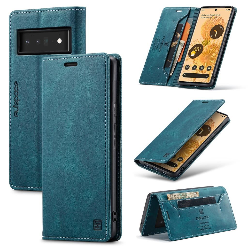Luxe Flip Case met Kaarthouder voor Google Pixel 6 Pro Blauw, Verzenden, Nieuw, Hoesje of Tasje