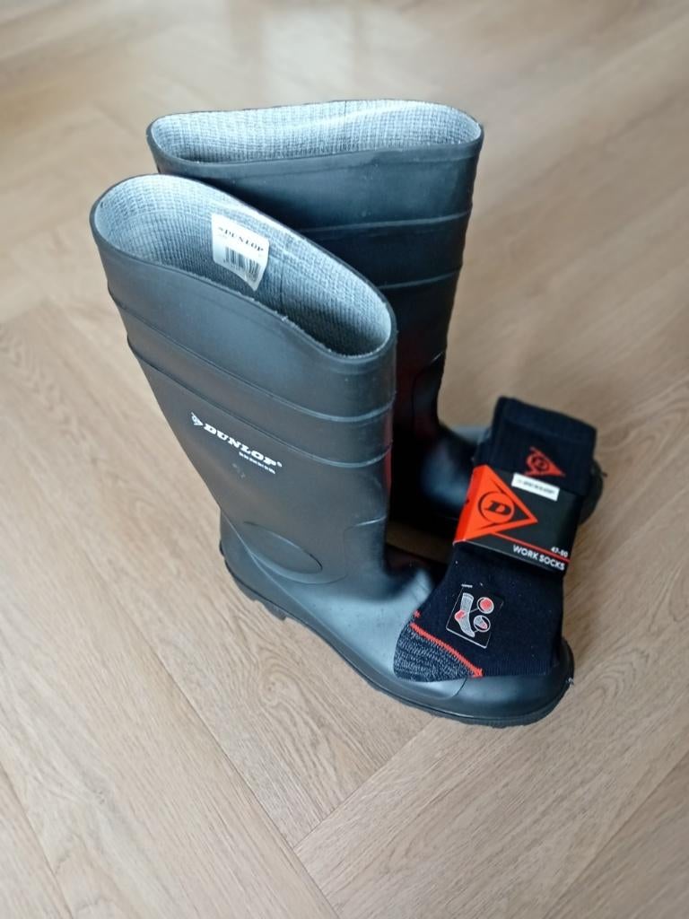 Dunlop veiligheidslaarzen zwart maat 47, met sokken 47-50, Ophalen, Dames, Nieuw, Laarzen