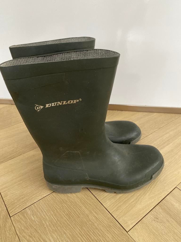 Dunlop regenlaarzen donkergroen mt 40, Ophalen, Zo goed als nieuw, Laarzen