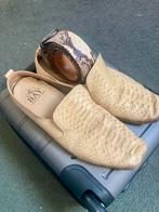 Beige leren schoenen met riem, handgemaakt, maat 42, Kleding | Heren, Schoenen, Loafers, Overige kleuren, Ophalen of Verzenden
