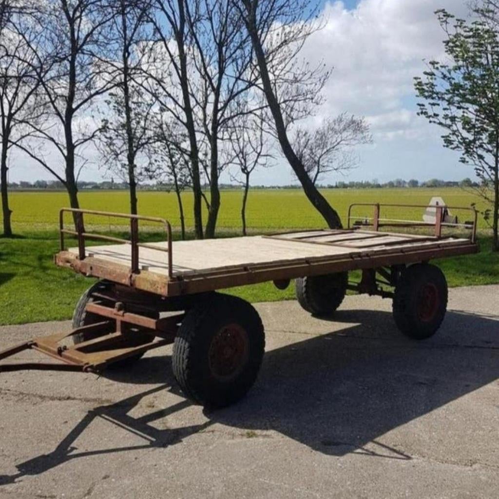 Strokar stro wagen hooi kar platte wagen, Ophalen of Verzenden