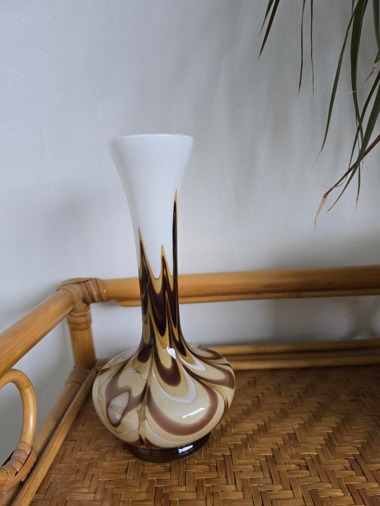 Opaline florence popart swirl vaasje 25 cm, Ophalen, Koper of Brons