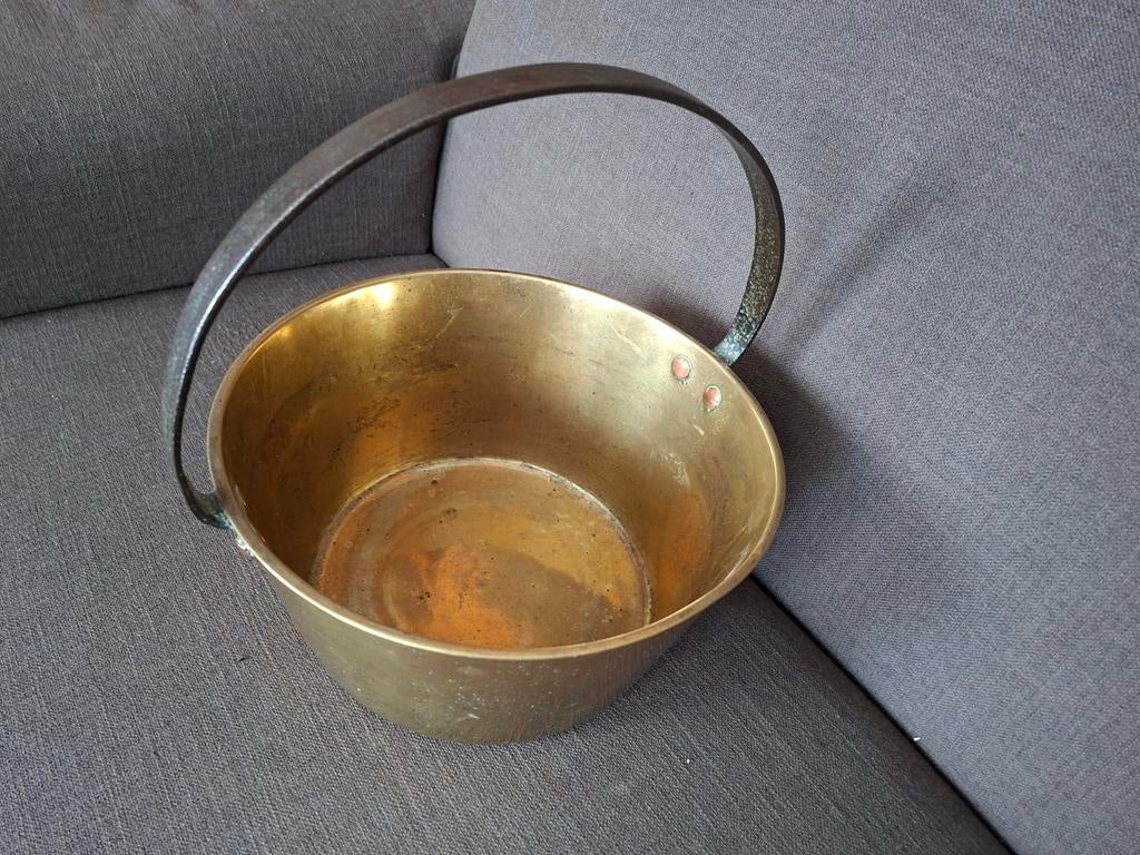 Antieke Koperen Kookpot met Handvat, Antiek en Kunst, Ophalen, Koper