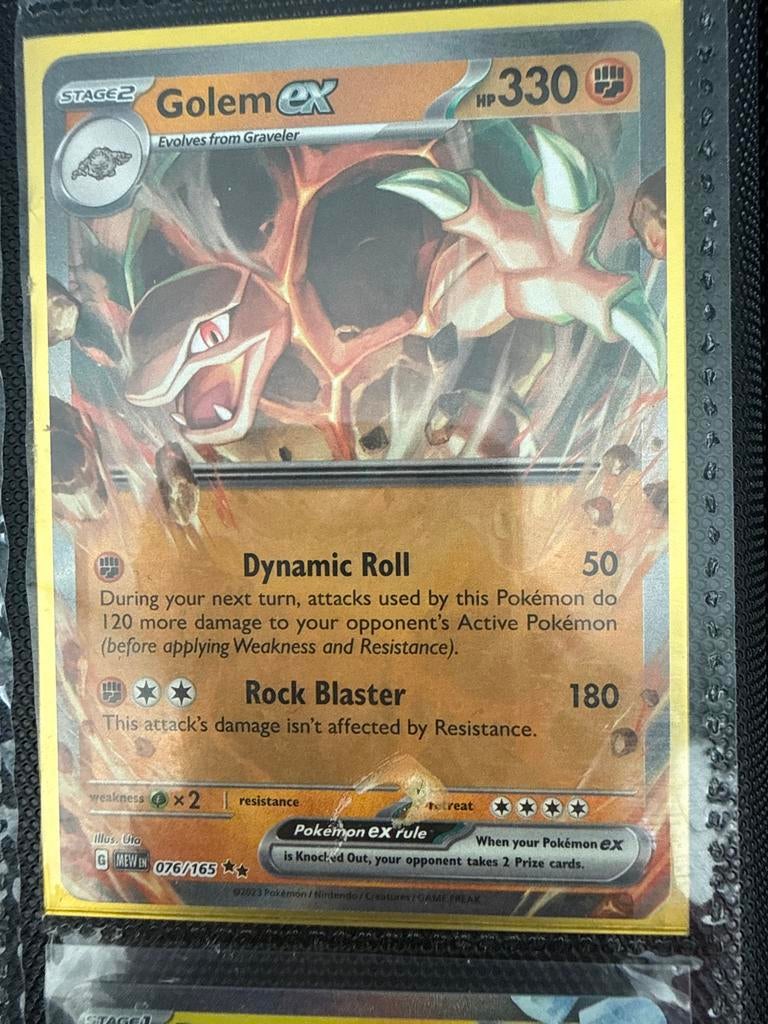 Pokémon Golem ex kaart 076/165, Ophalen of Verzenden, Gebruikt, Losse kaart, Foil