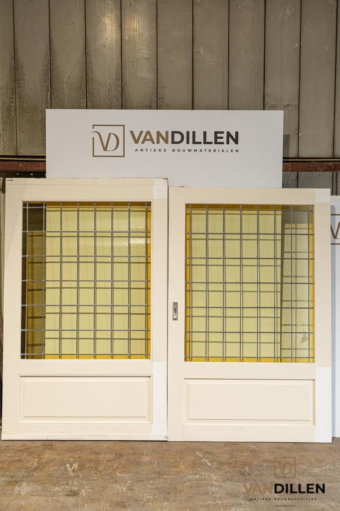 Oude ensuite deuren glas in lood, groot! Unieke set, Doe-het-zelf en Verbouw, Deuren en Horren, 120 cm of meer, Binnendeur, Ophalen of Verzenden