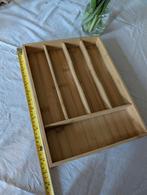 Twee bamboe lade-organizers voor bestek en meer, Ophalen of Verzenden, Zo goed als nieuw, Hout, Los bestek