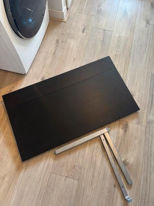 Bjursta Klaptafel - zwart uitklapbureau en onderstel, Gebruikt, Overige materialen, Ophalen of Verzenden, Modern