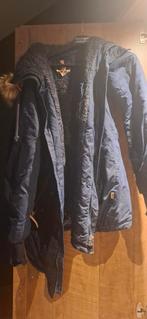 Donkerblauwe winterjas met teddy voering, Ophalen of Verzenden, Gedragen, Maat 46/48 (XL) of groter, Blauw