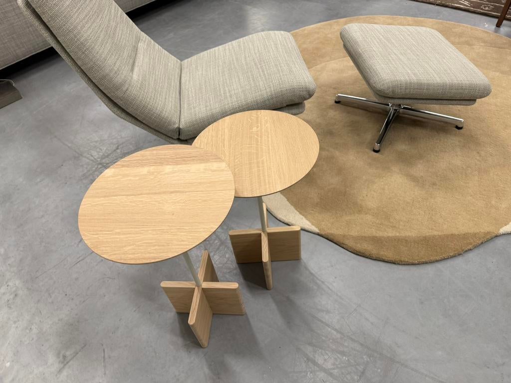 Nieuw Beek Cross Bijzettafels Eiken hout White Design Tafel, Huis en Inrichting, Tafels | Bijzettafels, Rond, Nieuw, 60 cm of meer