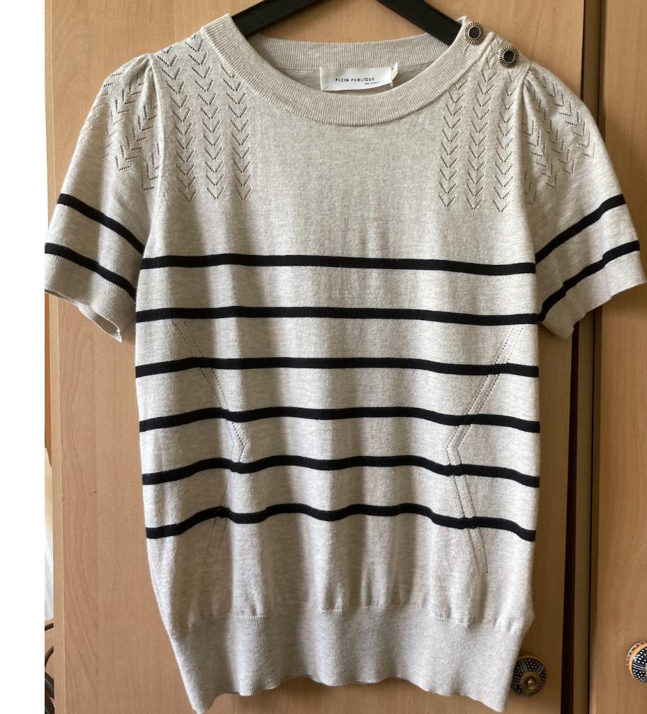 Plein Publique streepjestrui La Zoe zand maat S,, Kleding | Dames, Beige, Plein Publique, Ophalen of Verzenden, Zo goed als nieuw