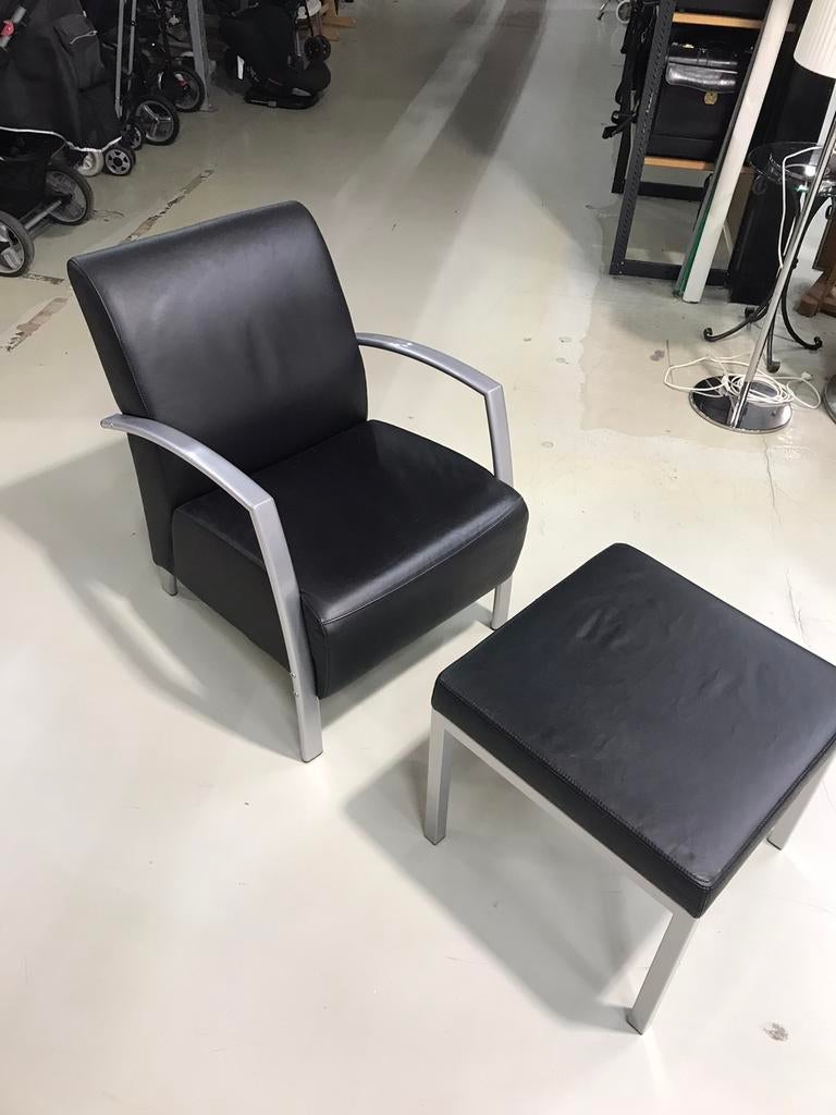 Montel design fauteuil & voetenbankje, U, U, Ophalen of Verzenden, Zo goed als nieuw