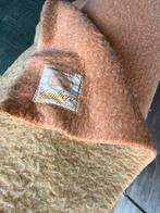 Stevige vintag wollen deken geel roze van Zaalberg, Ophalen of Verzenden, Gebruikt