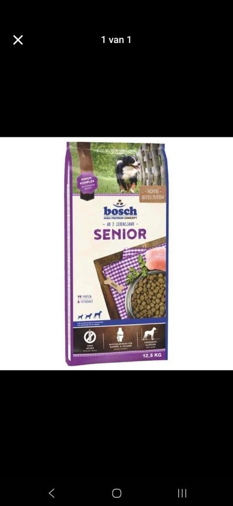 Bosch senior hondenvoer 12,5kg, Ophalen, Hond