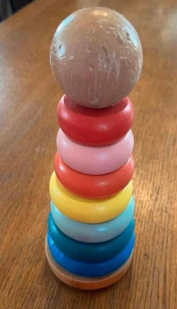 Stapeltoren speelgoed hout, Kinderen en Baby's, Speelgoed | Houten speelgoed, Ophalen of Verzenden, Gebruikt, Overige typen