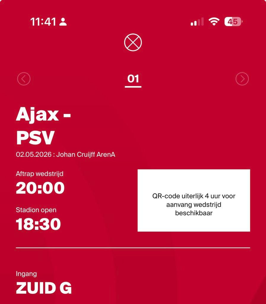 Ajax - Psv 2 tickets, Tickets en Kaartjes, Twee personen, Februari