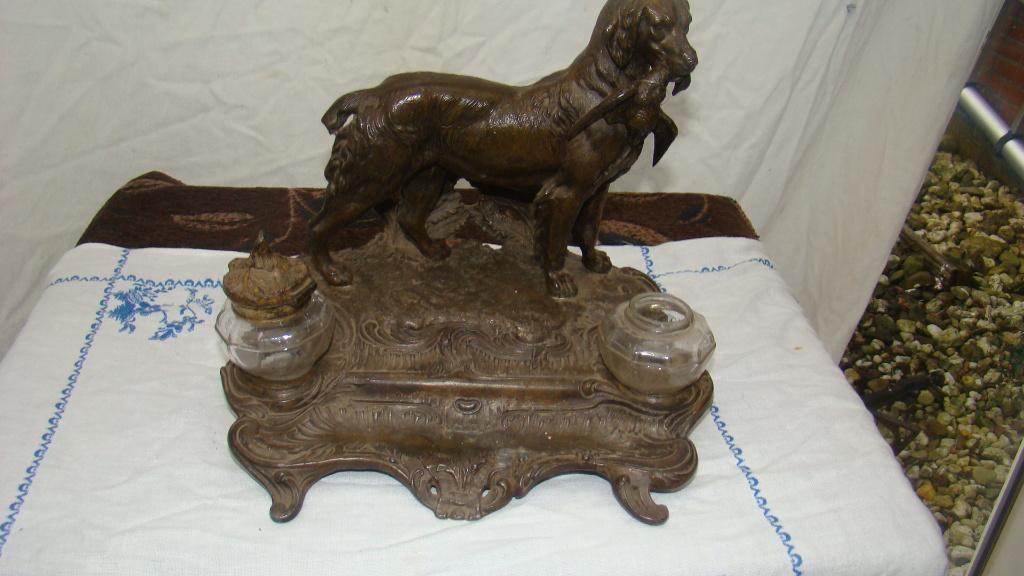 Inktstel met jacht hond, Ophalen of Verzenden