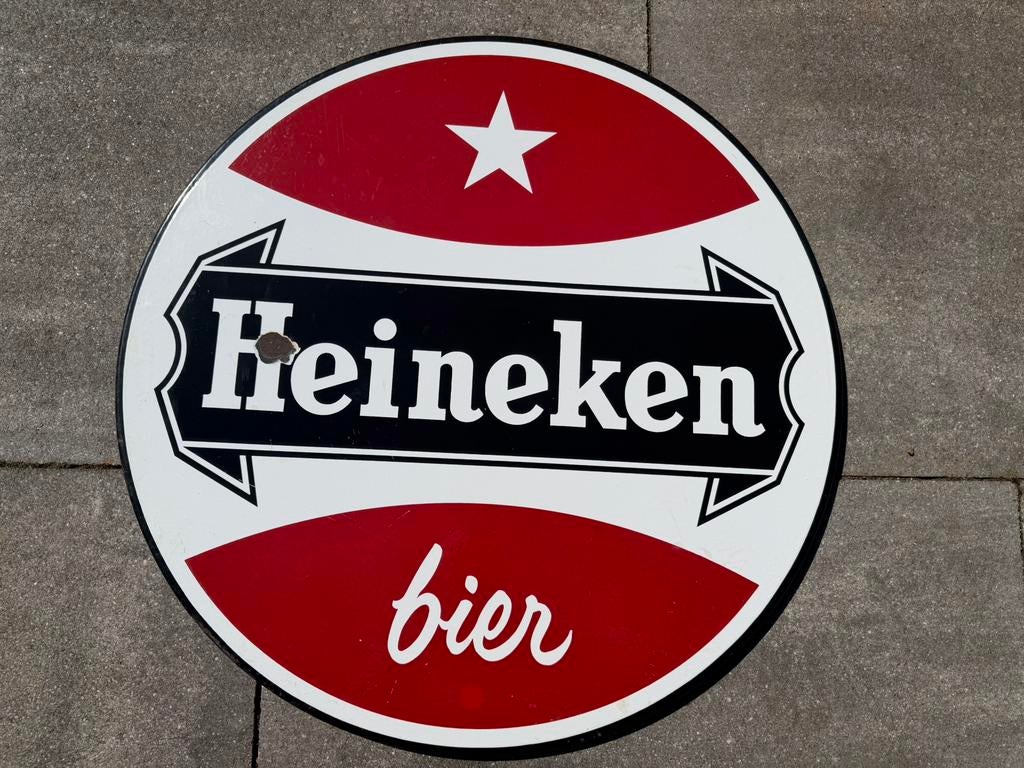 Heineken emaille borden set, Reclamebord, Gebruikt, I, Ophalen of Verzenden