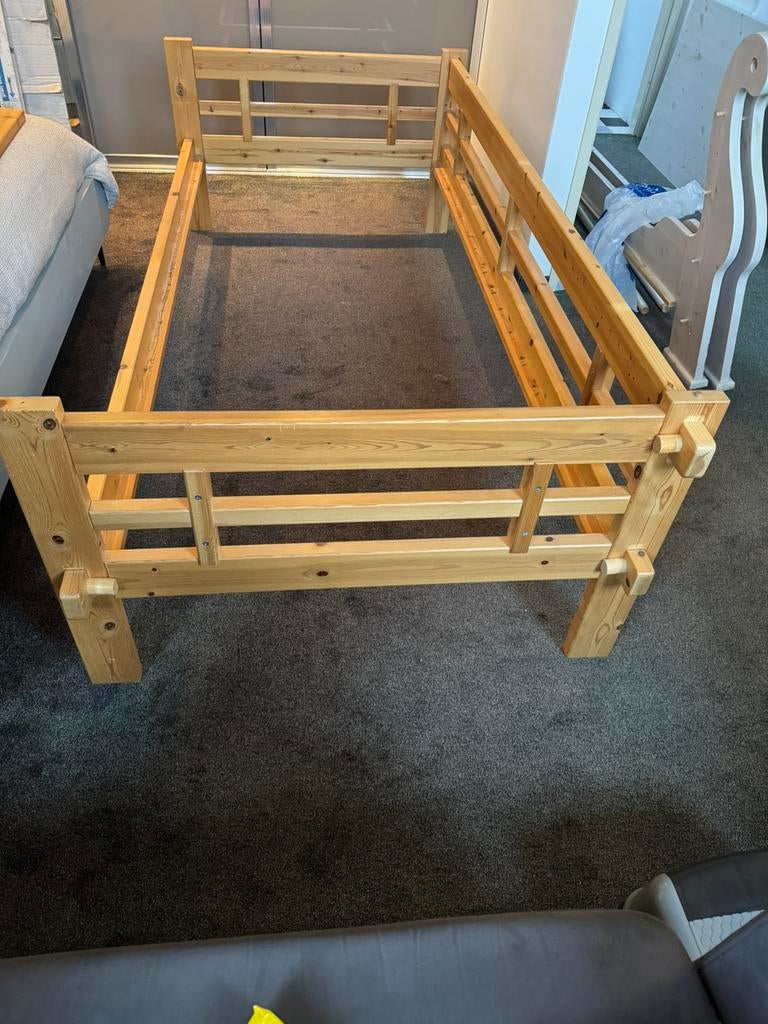 Stevig Lifetime grenen 1 persoons bed 90x200, Ophalen, 90 cm, Eenpersoons, Zo goed als nieuw