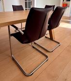 6 design stoelen Bree’s New World - Lunette (Aubergine/RVS), Ophalen, Overige kleuren, Leer, Zo goed als nieuw