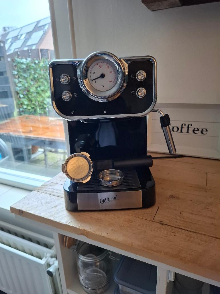 Espressomachine, Ophalen, Zwart, 50 tot 100 cm, Zo goed als nieuw