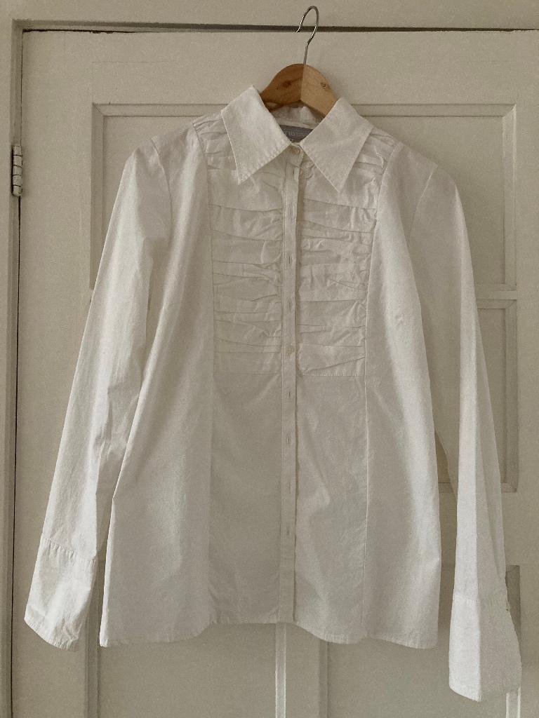 Witte blouse van Rene van der Wijck - maat 38 (als nieuw), Maat 38/40 (M), Wit, Ophalen of Verzenden, Zo goed als nieuw