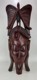 Monumentaal Baule 'Mblo' Portretmasker – Ivoorkust – 87 cm, Antiek en Kunst, Ophalen