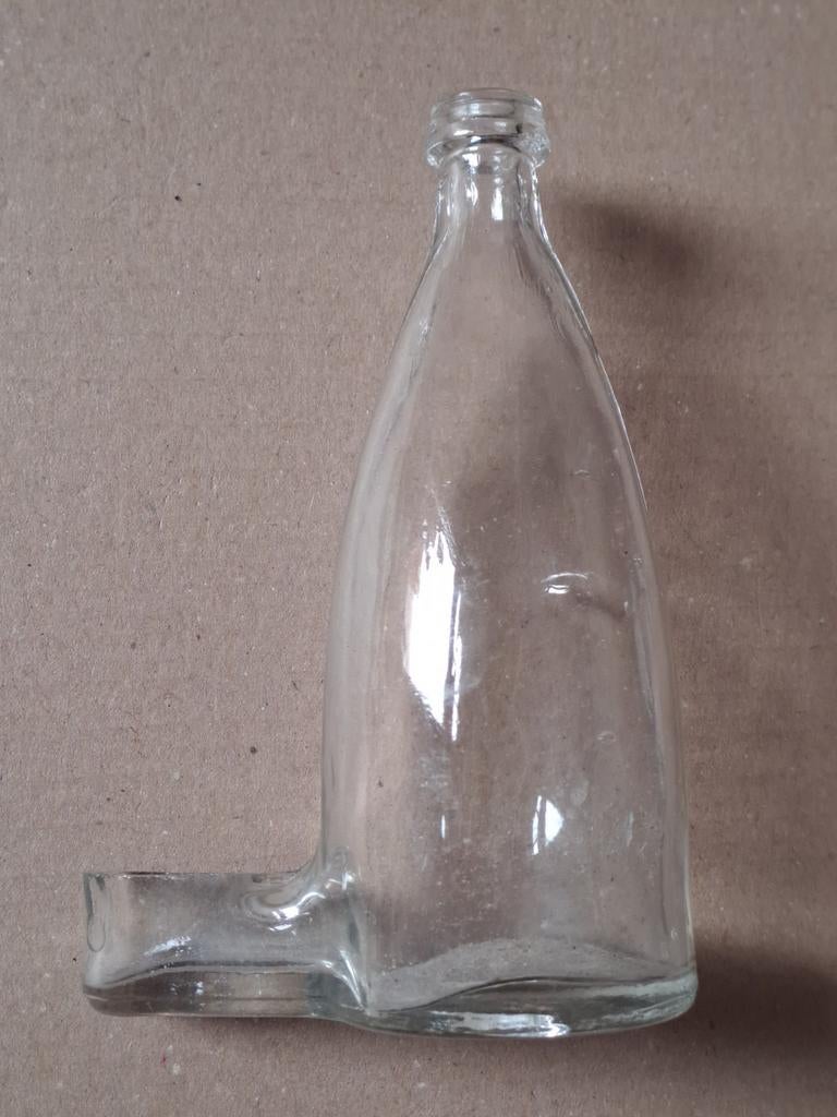 Vintage glazen fles met zij-uitloop voor water vogelkooi '50, Antiek en Kunst, Ophalen of Verzenden