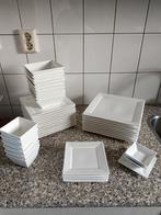 Groot vierkant wit servies, Ophalen, Gebruikt, Bord(en), Overige stijlen