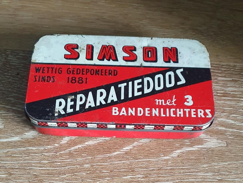 Vintage blik Simson, Verzamelen, Blikken, Ophalen of Verzenden, Gebruikt, Overige, Overige merken