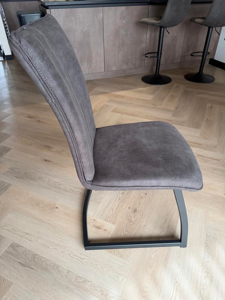 Eetkamerstoelen, set van 4, antraciet, Ophalen, Overige kleuren, Zo goed als nieuw, Vier